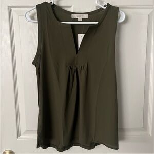 PTP 19.5 NWT LOFT Olive Sleeveless Top * 19.5 PTP. SHOULD FIT M-L *